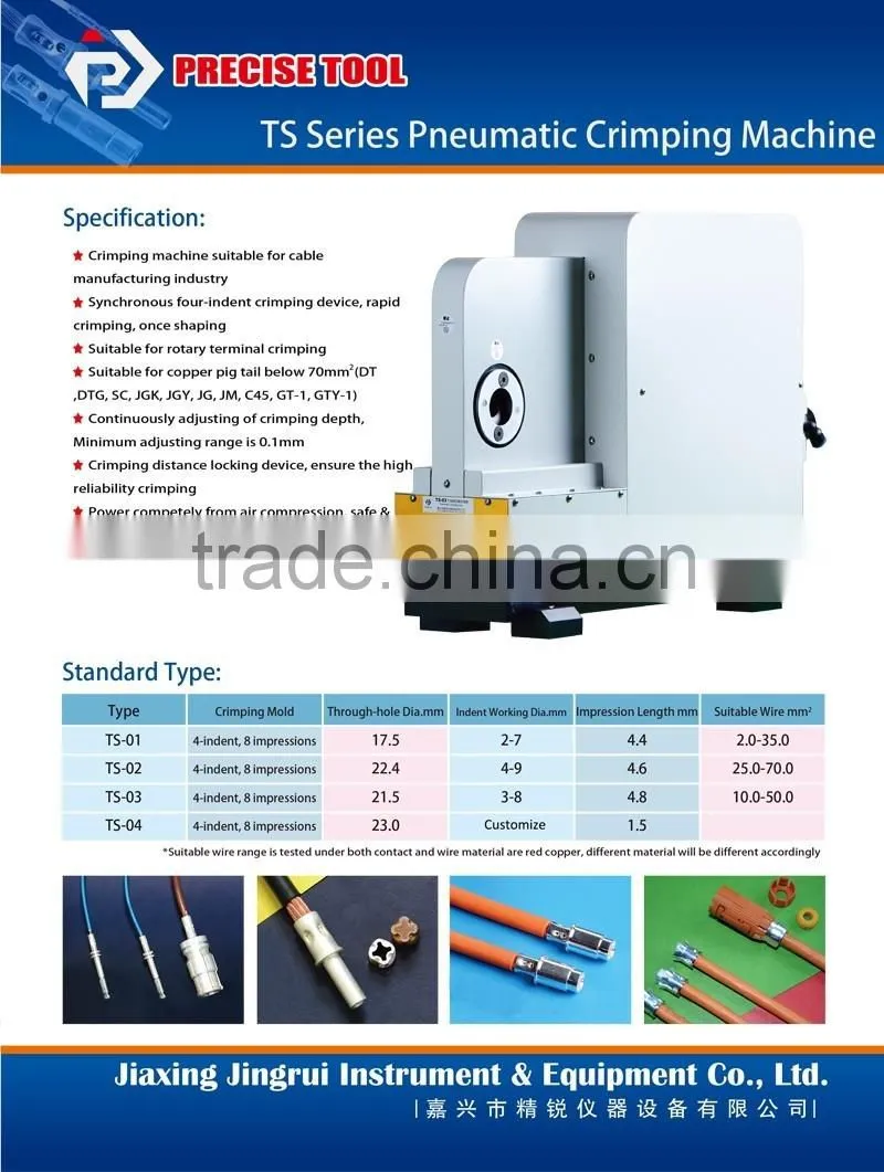 TS-01 Pneumatic Crimping Tools Crimper for Heavy Duty Connectors Cable Wire Terminals 0-12 AWG
