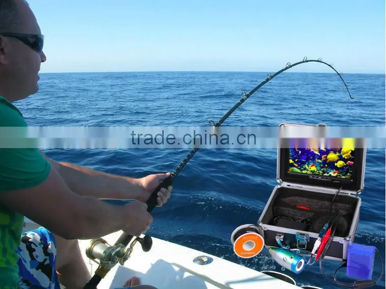 7'' TFT LCD underwater fishing camera 50m cable 1/4 SONY CCD 24 pcs LED lights remote control night vision