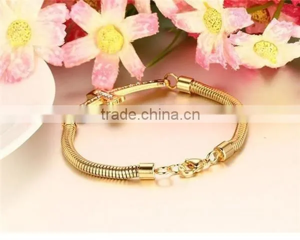 2016 new premier 316 l stainless steel cz gold chain bracelet
