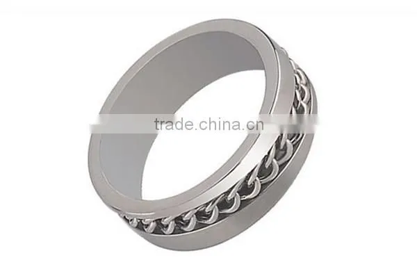 2016 chain high polished classic stainless steel ring band for men