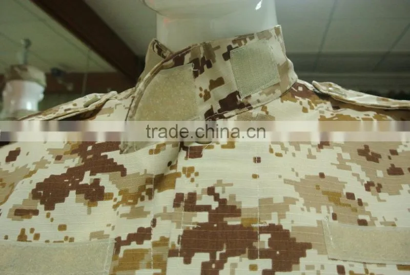 Custom cotton polyest ripstop desert digital camouflage lybria army Vertical Collar Fighting ACU Uniform