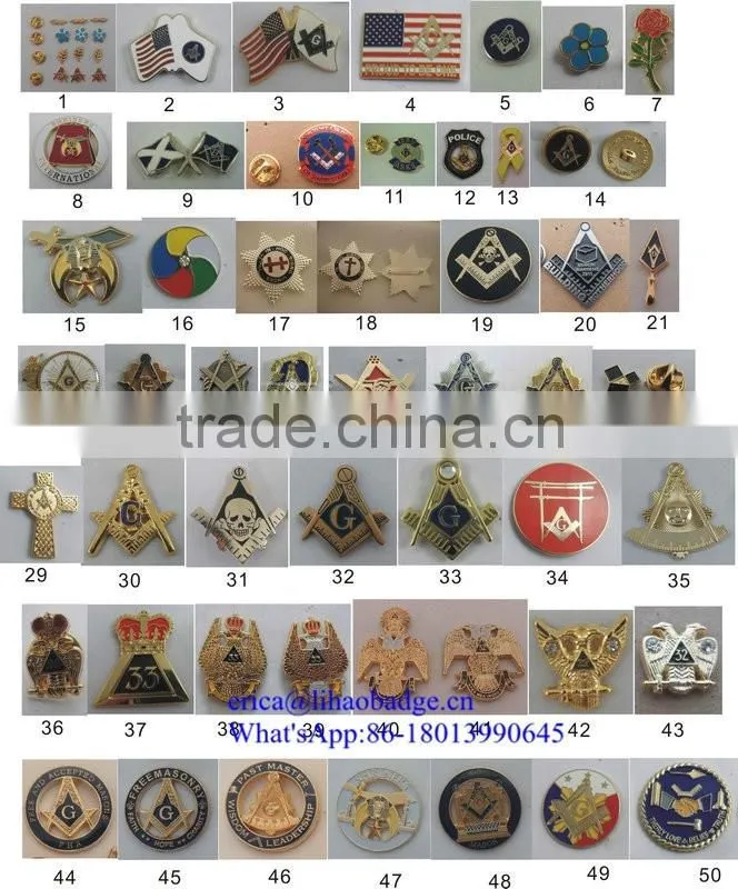 2016 New promotional item metal Masonic keyring cheap masonic key chains, gold masonic keyholder