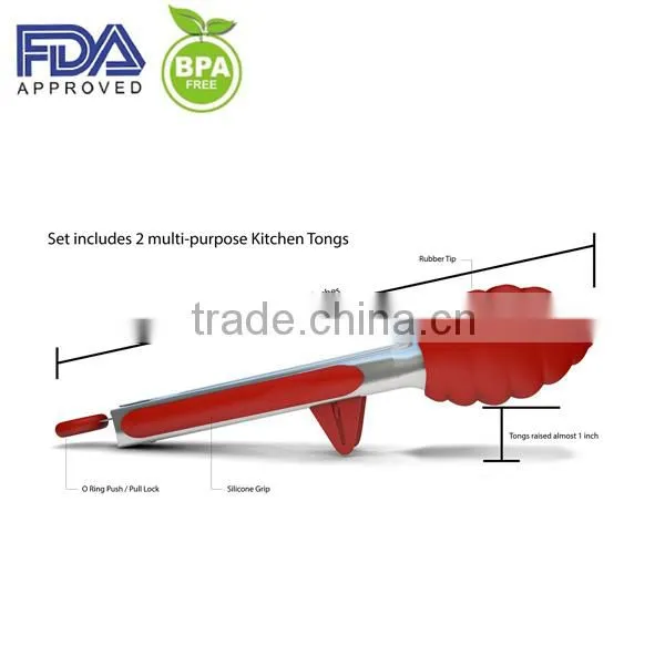 Premium Silicone Food Tongs Silicone Food Clip Kitchen Tools