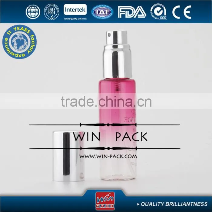 5ml 7ml 8ml 10ml 12ml gradual pink perfume glass bottle with aluminum pump
