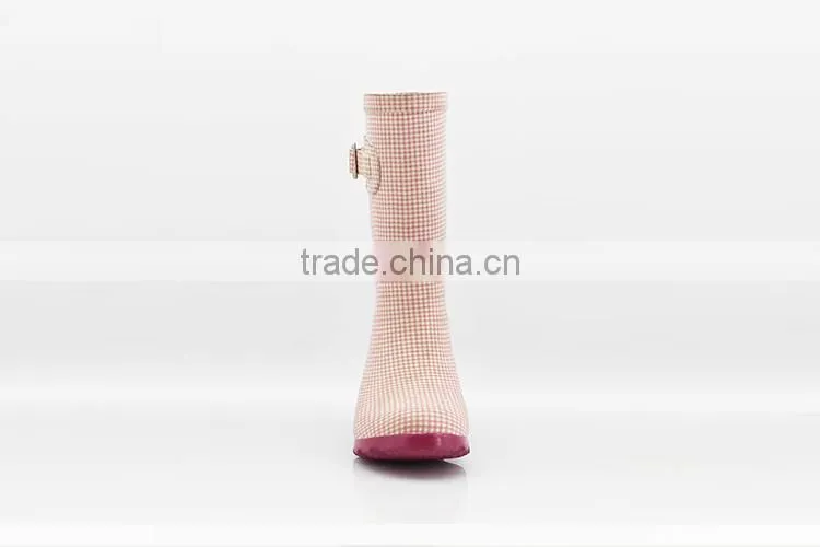 High quality Environmental high heels women rubber rain boots