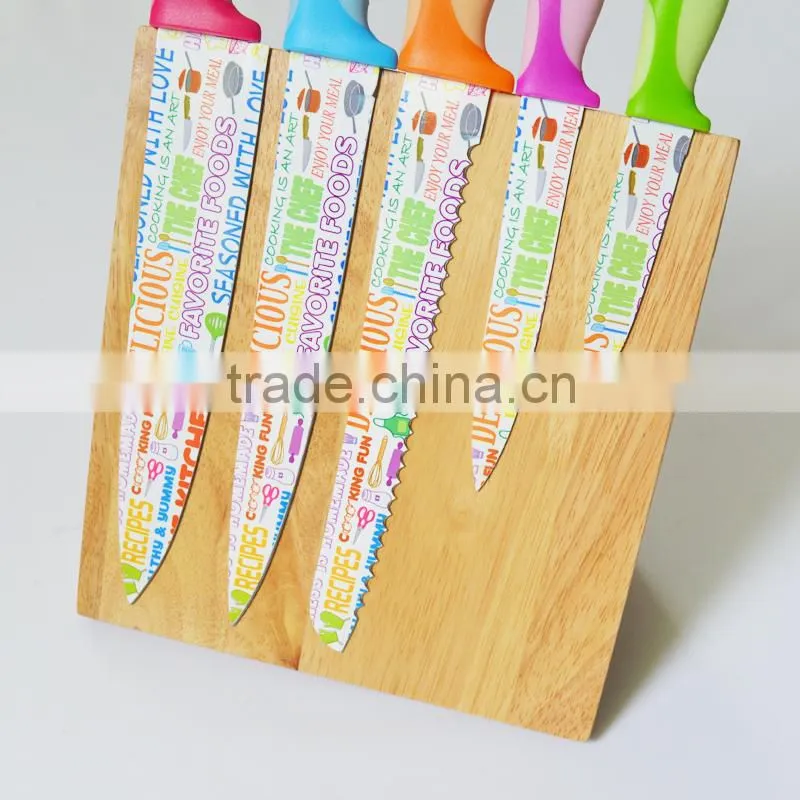 2015 new arrived 6pcs non-stick coating kitche knife set
