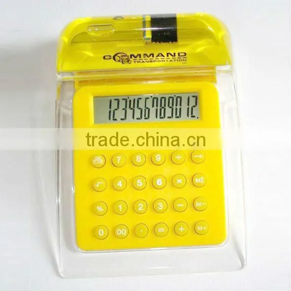 12-digits solar power Aqua insert floater oil Liquid calculator for promotional item