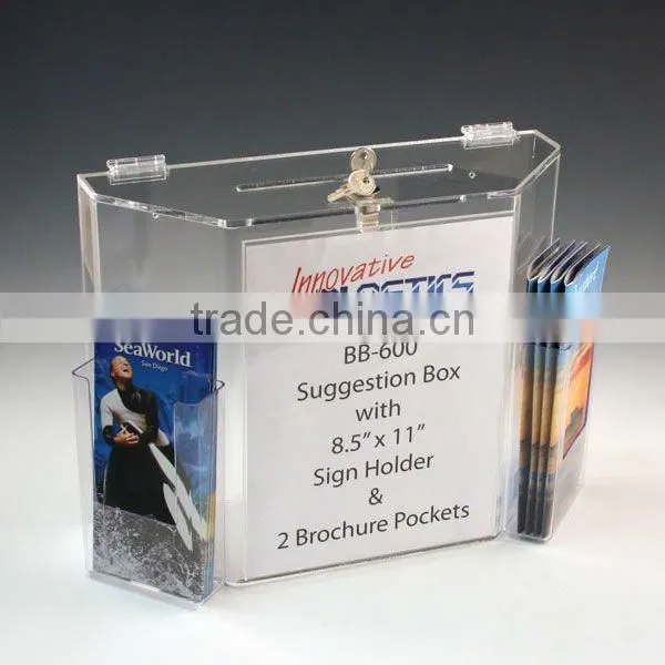 clear acrylic house shaped donation box