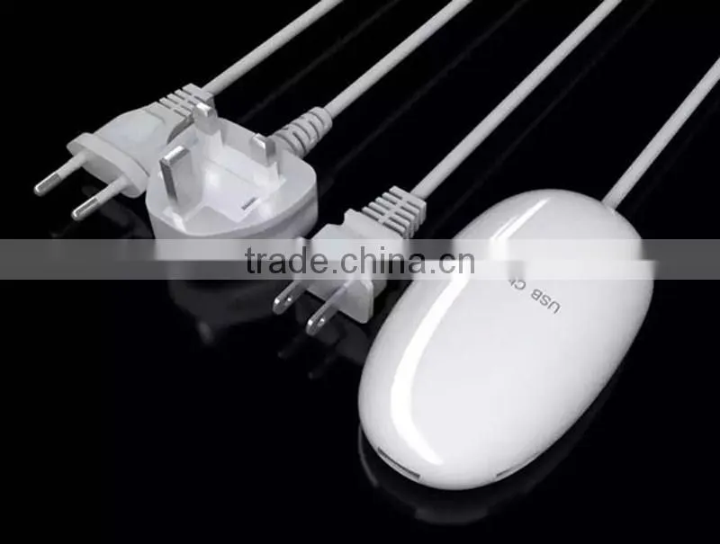 High quality mouse shape 3 ports usb charger socket with UK,US ,AU standard plugs