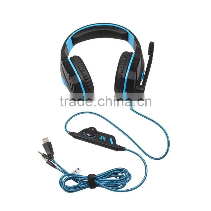 New High Fidelity Noise-Cancelling Gaming Headset Gaming Headphone with Microphone blue