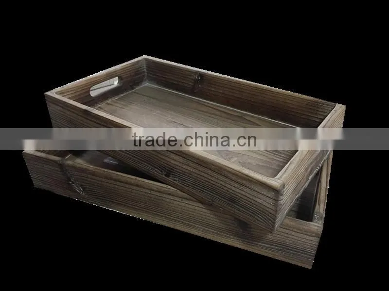 Unfinished wooden trays can under custom request