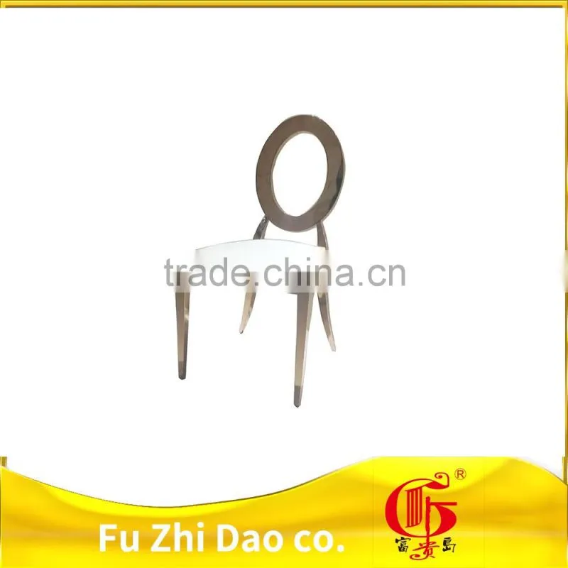 Fashion stainless steel O back dining chair with PU leather