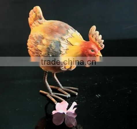 Plating color iron legsd garden ornament chicken figurine