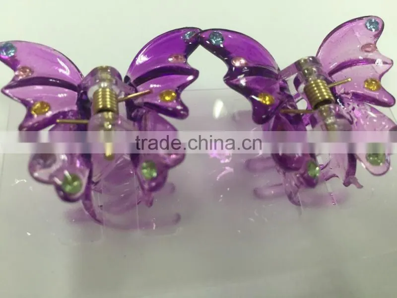 Women Hair Accessories Plastic Colorful Butterfly Hair Clip Wholesale Hot selling