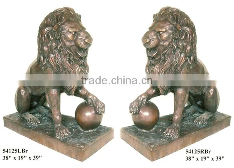 Bronze Brass Western Style Lion Statue