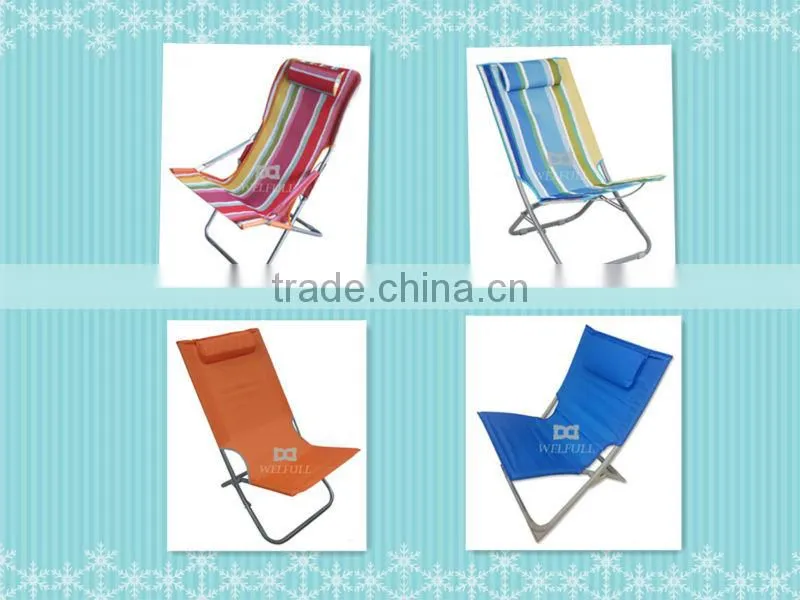 Flower pattern reclining Beach Chair With Pillow