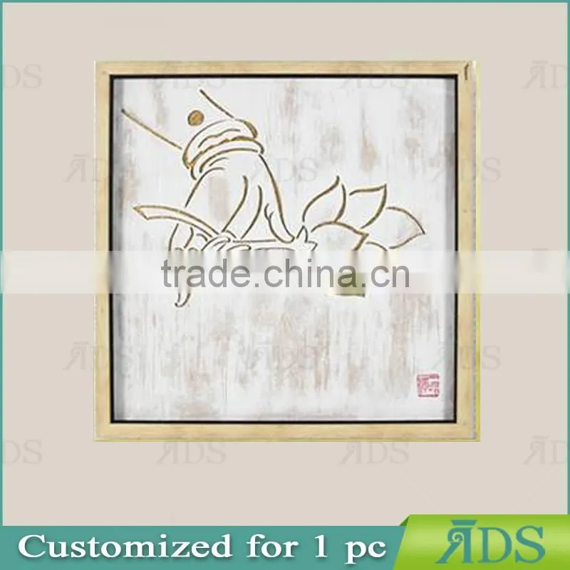 Framed Handmade Gold Leaf Buddha Wall Art For Home Decoration