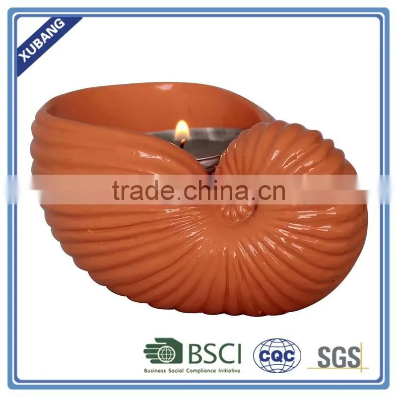 best seller poly resin round Conch candle holder