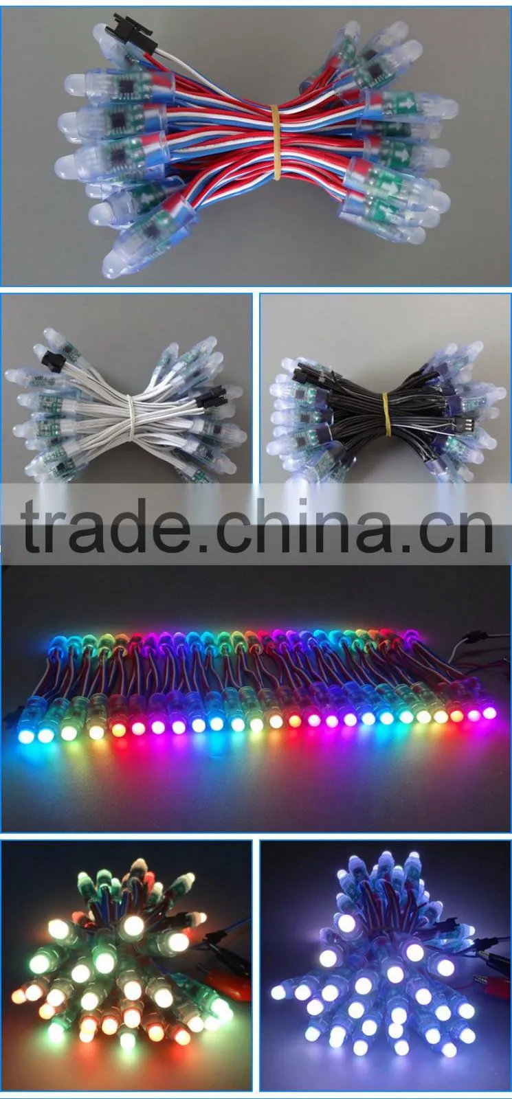 F8 RGB LED straw light for holiday decoration/Full color 12mm LED Christmas decoration light