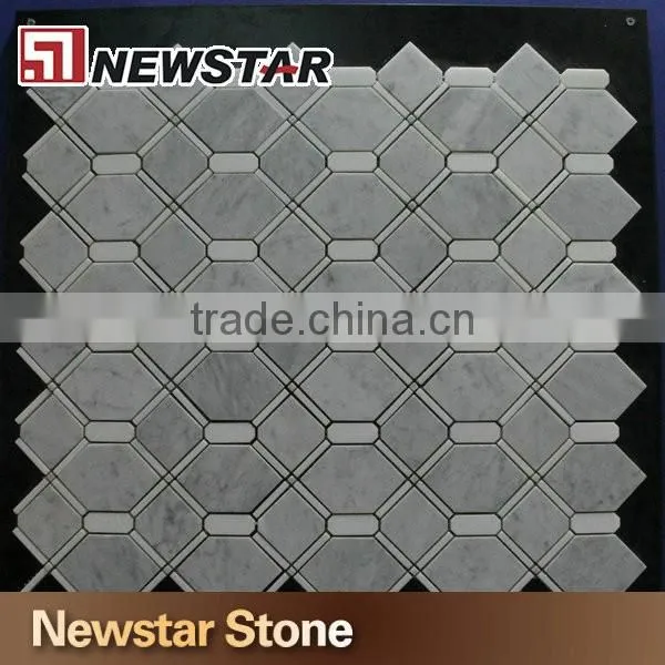 Newstar white carrara marble cheveron mosaic designs