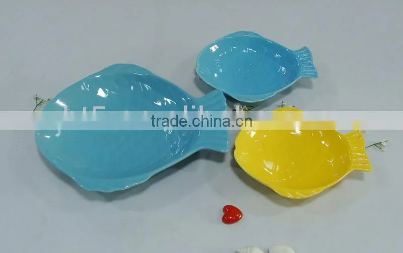 unique hot selling hotel and restaurant big ceramic fish plate
