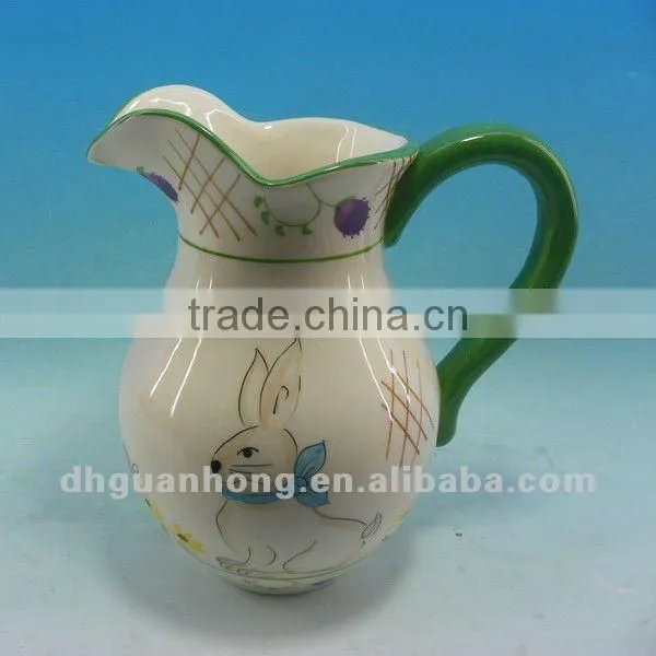 rabbit decoration ceramic kettle jug