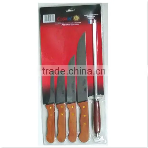 KN3301 wood handle chinese knife set