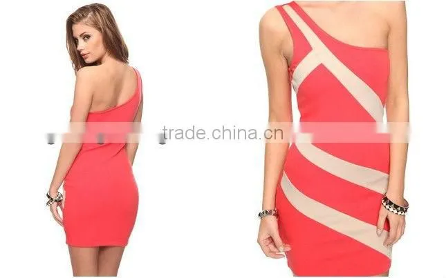 sinkar clothes sexy ladies one shoulder bodice club cocktail dress
