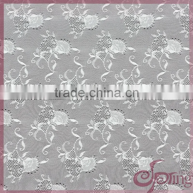 White all over flower decorative stretch tricot fabric lace wholesale