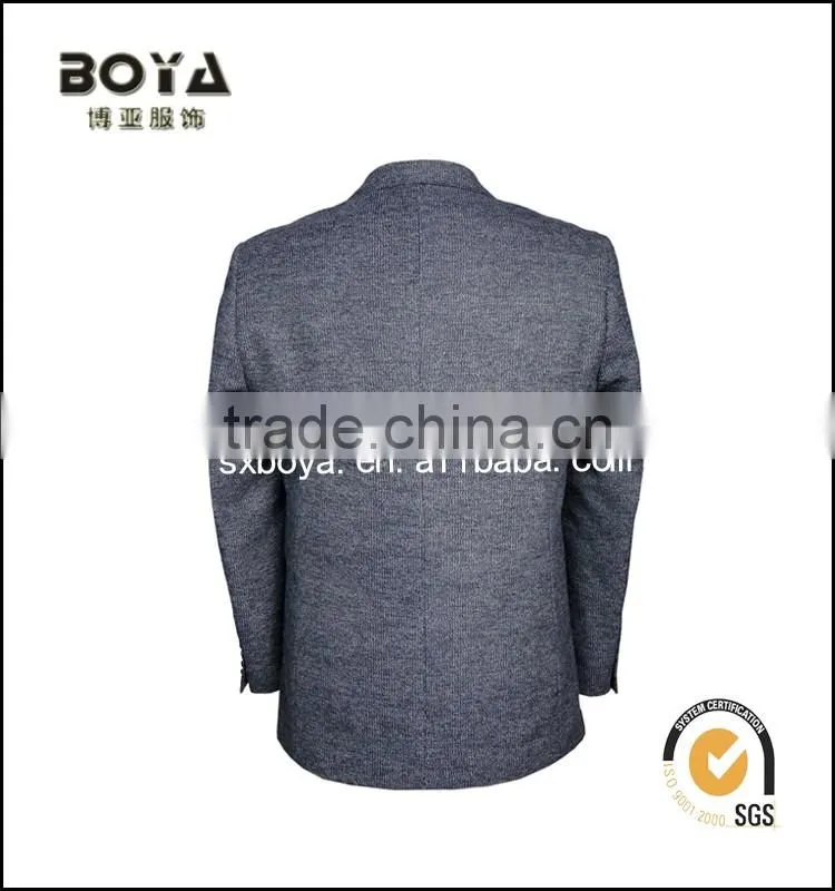 2015 hot sale mens blazer with two placket resin buttons