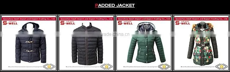 2017 Fashion jacket with hoody winter quilted man jacket stocklots