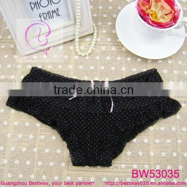 Wholes sale ladies fashion polk dot drape underwear