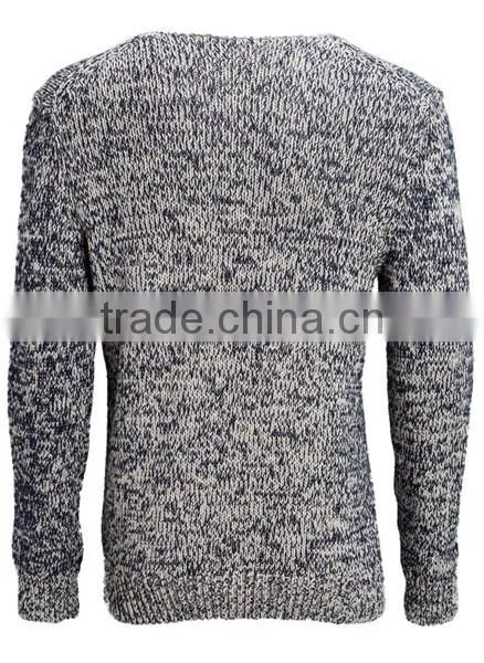 2014 Hot sale old grey knitted ribbed men's pullover sweater