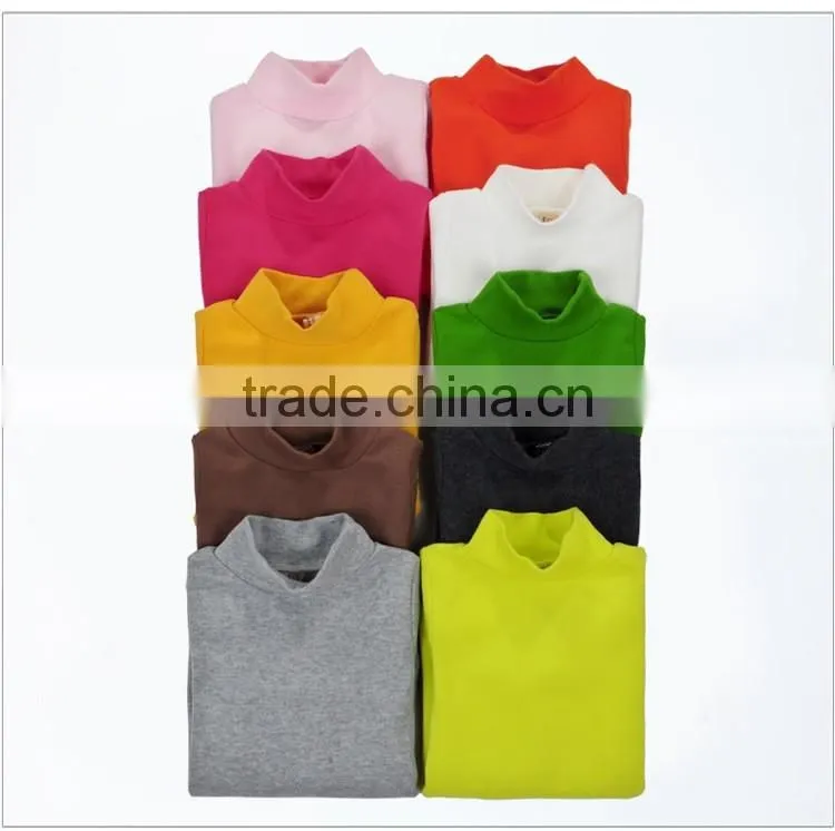 custom spring/autumn/winter fashion baby cotton spandex lycra infant garment long sleeve high collar baby t-shirt