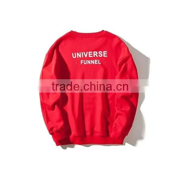Adorable long sleeve red heart print sweatshirt,latest design ladies crewneck sweatshirt