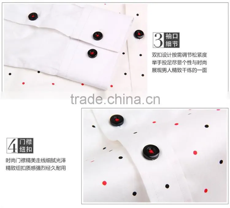 men fashion slim fit long sleeve print causal shirts