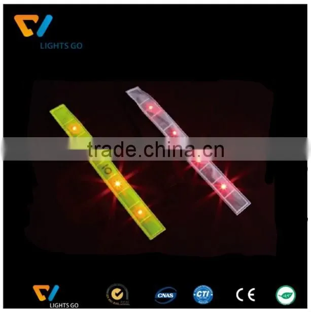 Dongguan New version reflective slap wrap wrist band and safety LED reflective armbands