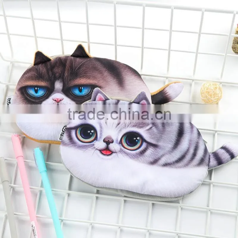 Hot sale custom 3D cool animal printed pencil bags for kids