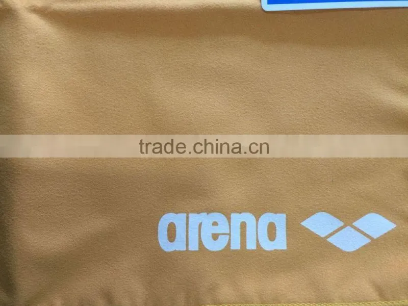 Arena yellow suede microfiber towel ,microfiber swimming towel