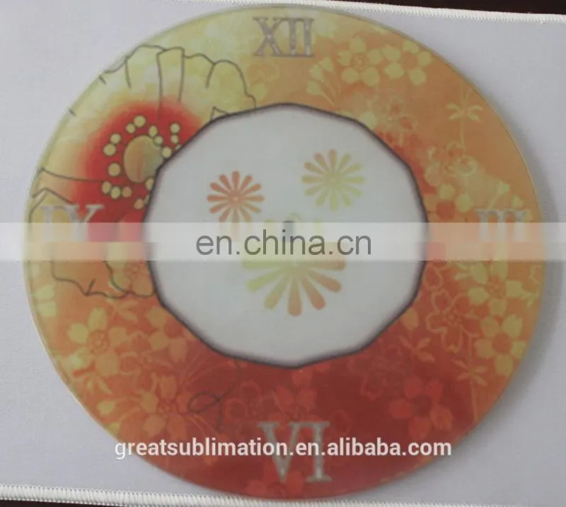 cheap sublimation blank glass clock with coating