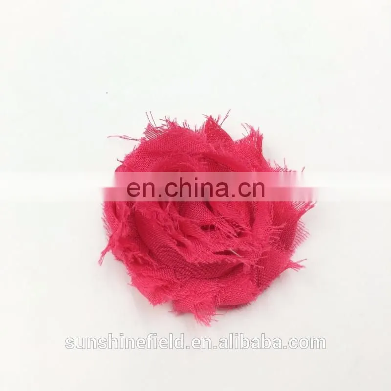 2Inch solid shabby chiffon flower frayed shabby chic flowers,shabby rose trim,lovely rosette chiffon shabby flowers