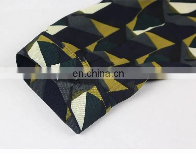 Side vent open chiffon print dress hot sell styles chiffon bow dress