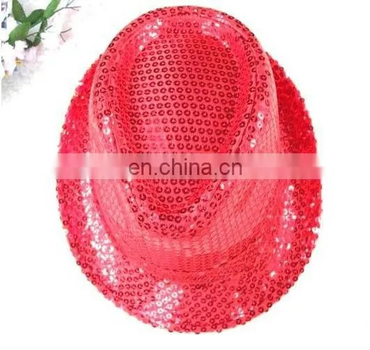 silver sequin fedora 10" hat