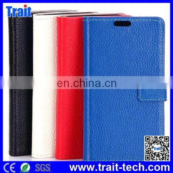 Cheap Wallet Style Magnetic Flip Stand PC Genuine Leather Case for HTC One M9 with Card Slots
