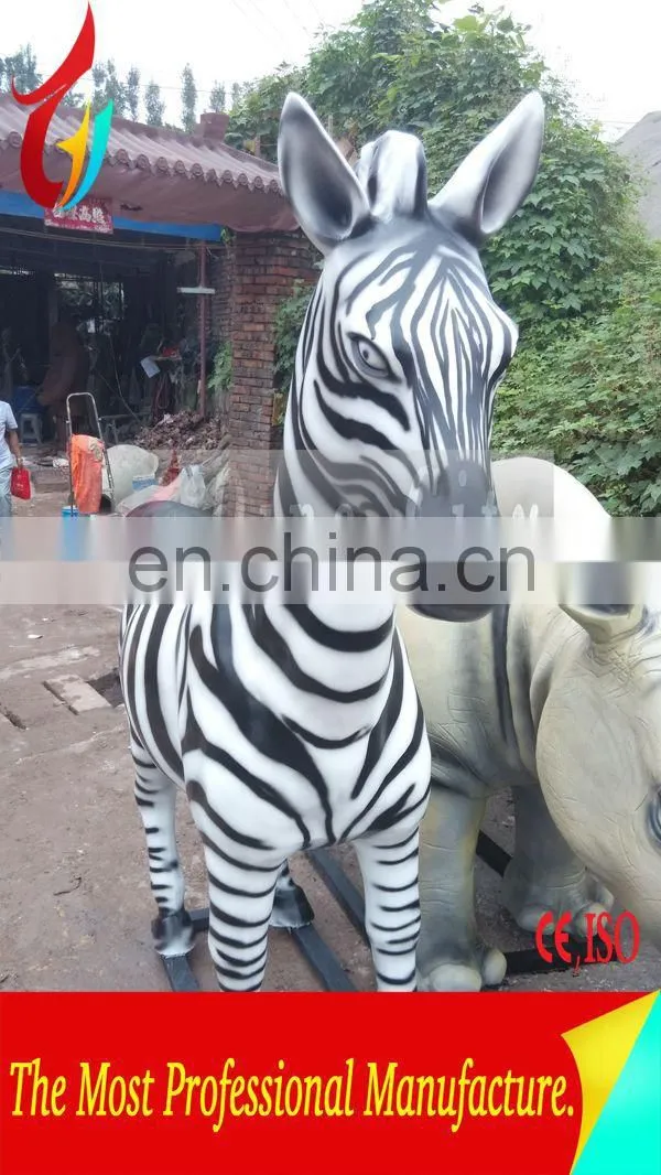 Artificial Fiberglass Cute Cartoon Animal Zebra Marty
