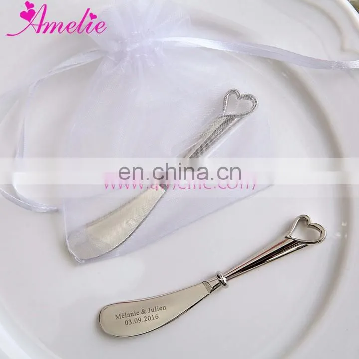 Customized Engrave Logo Personalized Fashion Love Heart Butter Knife Wedding Birthday Party Gift Favor Accessory