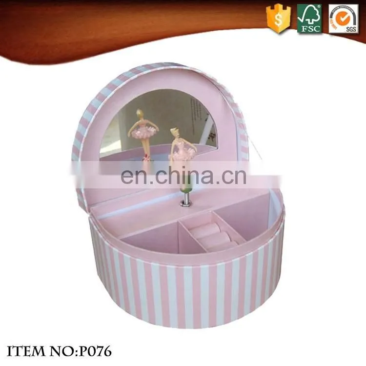 China factory semicircle paper jewellery musical Boxes for wholesale