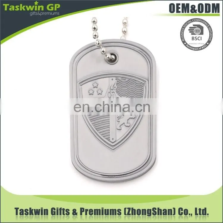 Aluminium design have your own logo dog tag with chain necklace for promotion