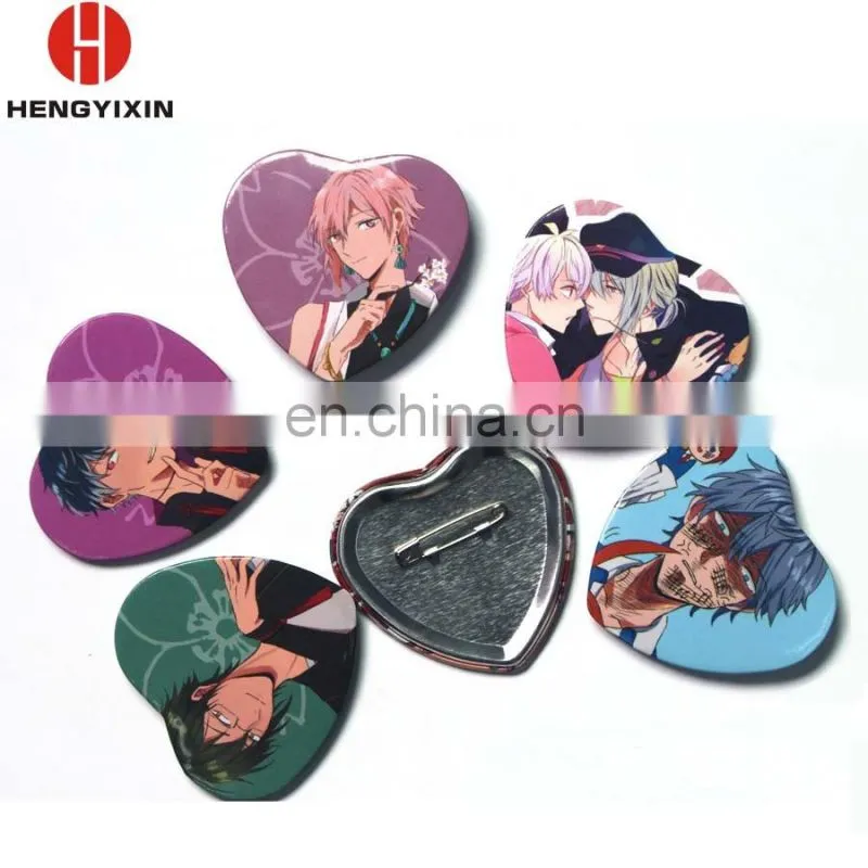 Disney & Sedex Audited Factory Direct Selling Heart Star Shape Tin Button Badge