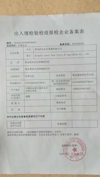 Qingdao Sunny Farm Fruits & Vegetables CO.,LTD company overview - view 4